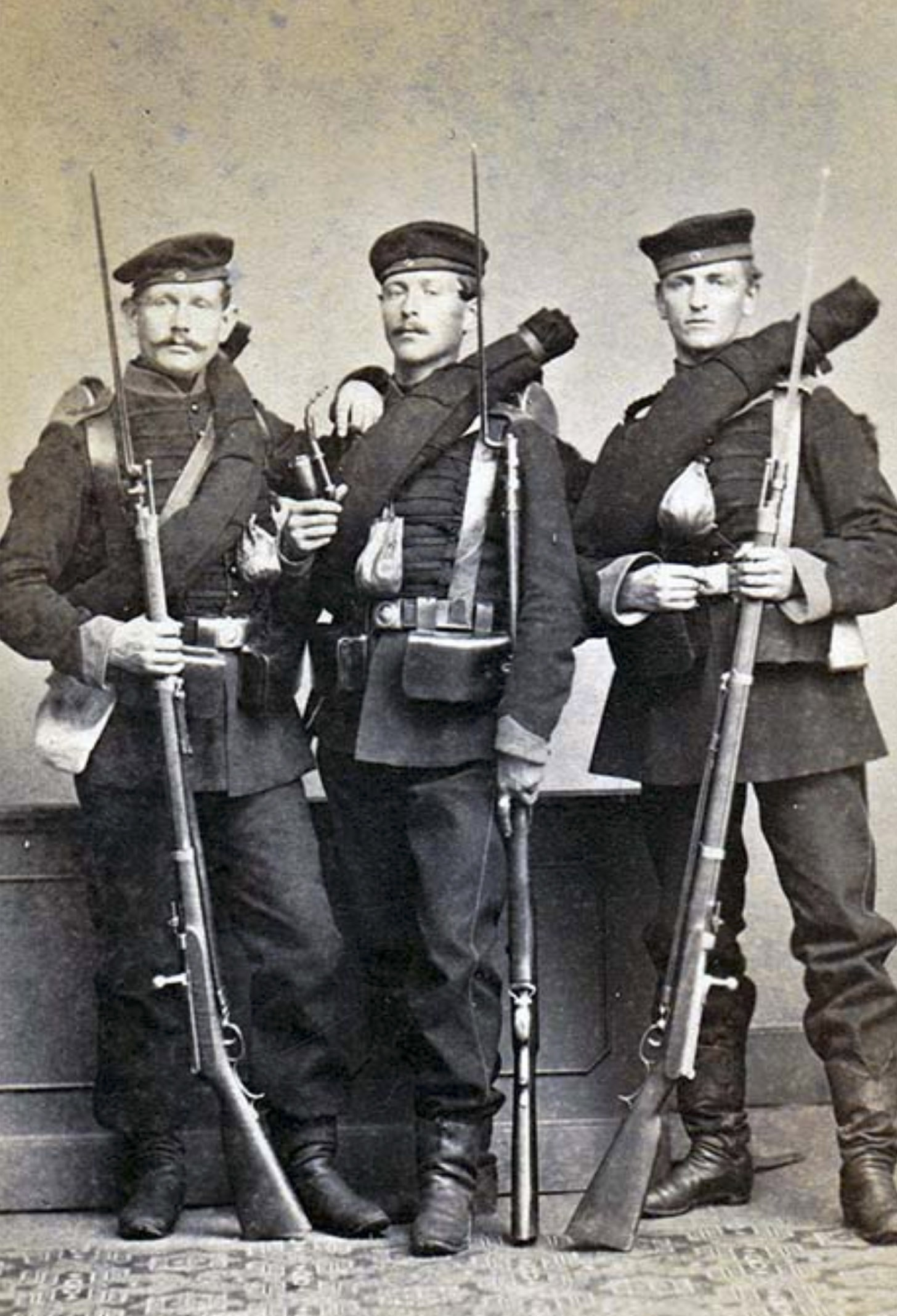 Germans with Dreyse rifles and socket bayonets